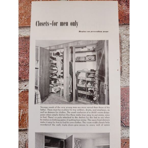 1950 Closets for Men Only Vtg Print Article by John‎ Mack Carter - Double Sided - Picture 8 of 11